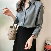 안다로미 베이직히든버튼 블라우스