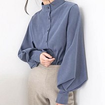 안다로미 단정퍼프소매 블라우스