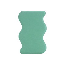 어뮤즈하우스 휴대용 물결모양 탁상거울 70 x 109 x 5 mm, 그린