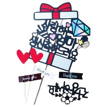 써니토퍼 고정문구 엄마아빠 생신토퍼 + 하트픽 2p + 미니픽, 디자인1(토퍼), 랜덤발송(미니픽)