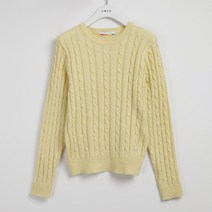 트위 여성용 호버 케이블 라운드 니트