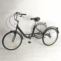 하이콤 성인용 삼륜자전거 609mm, 검정, 150cm