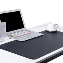 오브민 가죽 와이드 양면 마우스 장패드 대형 60 x 30 cm, 블랙 + 그레이, 1개