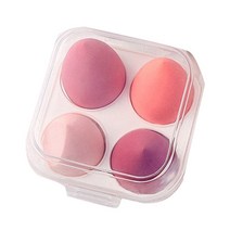 메이크업 물방울 뷰티에그 쿠션퍼프 4종 + 보관함 세트, 딸기무스, 4P