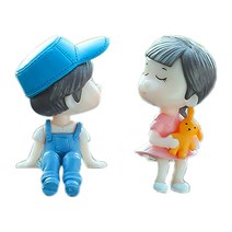 라스무스 귀여운 차량 인테리어 인형, 01 블루커플, 1세트