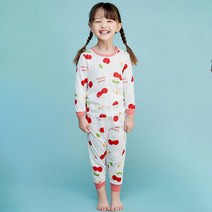 올로미미 아동용 체리파티 9부 자가드 실내복 상하 세트