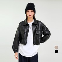 어썸어라운드 여성용 투웨이 레더 자켓