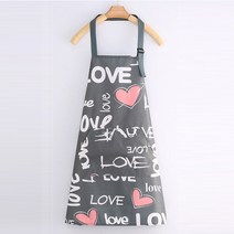 엑설런스 방수 패션 주방 앞치마, 하트 LOVE, 1개