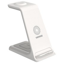 뷰씨 3in1 고속 15W 아이폰 에어팟 애플워치 전용 무선충전기, 화이트, 1개