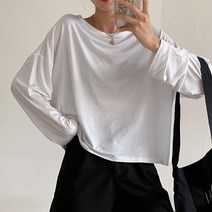 페이퍼먼츠 여성용 긴팔 라운드 이너 베이직 티셔츠 01332