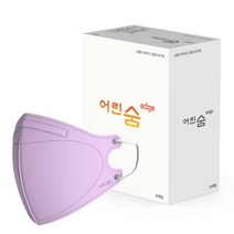 어린숨 엣지 새부리형 컬러 마스크 소형, 라이트퍼플, 1개, 30개입