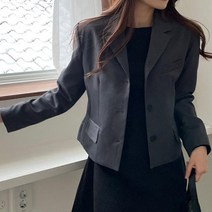 슈가펀 여성용 텔링 포켓 숏싱글 자켓