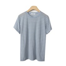 시크블랙 여성용 지네우 단가라 반팔티셔츠 T8765K21