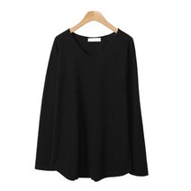 U넥 여성용 절개 긴팔 티셔츠 T8957K22