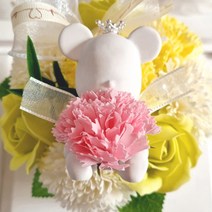 라비다 뉴 카네이션 곰돌이 석고 오너먼트 핑크 x 2p + 석고방향제 리필 오일 3ml x 2p, 라일락