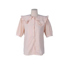 라테치 프릴 단가라 반팔 블라우스 BL4548K24