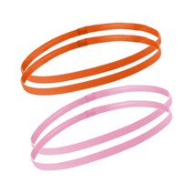헤이조이 라인 띠 스포츠 헤어밴드 2종 x 2p 세트, 오렌지, 핑크