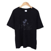 여성용 서핑 미키 프린팅 반팔 티셔츠 T9592K24