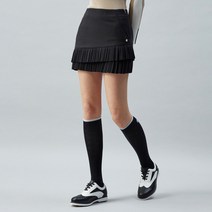 여성용 PREMIUM 밑단 잔 플리츠 스커트