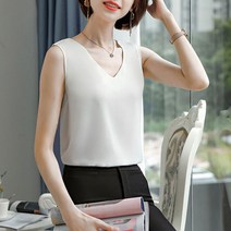 풍깍쟁이 여성용 모던 라이트 베이직 심플 디자인 민소매 캐미솔 브이넥
