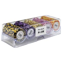 후니갬블 라스베가스 클레이 포커칩 5종 x 20p + 아크릴케이스 세트, 혼합숫자