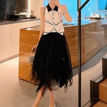 비비에모 여성용 빅리본 하트큐빅 홀터넥 나시 티셔츠 01524