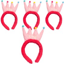 파티쇼 왕관 머리띠 +랜덤발송(방울), 레드, 4개