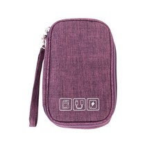 있어빌리티 여행 출장용 USB 케이블 디지털 소품 보관 외장하드 케이스, 퍼플