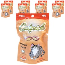 모찌네 고양이 프리미엄 캣픽 비스켓 연어 85g, 9개, 연어맛