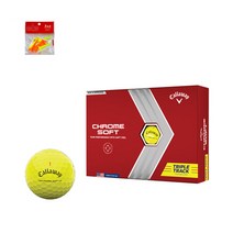 캘러웨이 크롬소프트 22 트리플트랙 골프공 3피스 12p + 마야볼마커, 옐로우(골프공), 1세트