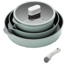 락앤락 인덕션 슈트 IH 멀티핸들 디테쳐블 냄비 5종 세트 SDE1181IHS01, 냄비 18cm + 멀티팬 22cm + 프라이팬 26cm + 유리뚜껑 + 분리형 핸들, 민트
