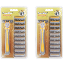 드위트리 PEARL MAX 3단 일회용 면도기 옐로우 + 리필 면도날 세트, 2세트