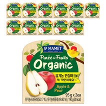 아이배냇 쌩마멧 유기농 과일퓨레 95g x 2p, 사과   배 혼합맛, 12개
