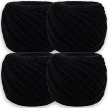 타조 순면 40수 구정뜨개실 4p, 139 블랙, 4개