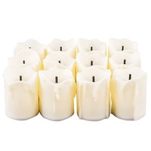 파티쇼 럭셔리 LED 초, 옐로우, 12개
