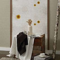 KGS금강 올준 황동 접착식 단열벽지, 라이즈 노란해바라기