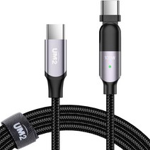 유엠투 C타입 to C타입 PD 180도 고속 충전케이블 100W, 2m, 블랙