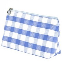 비즈온 여행용 큰 체크 무늬 파우치