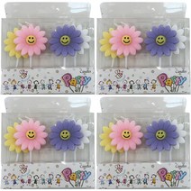 미미파티 생일 파티 케이크 초 캔들, 데이지초, 4세트