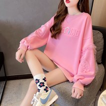 메이첼 여성용 헤드셋 셔링 소매 긴팔 맨투맨 티셔츠 01268