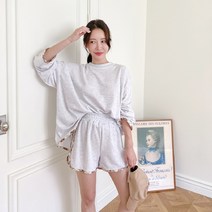 시레티 체크 배색 박시 티셔츠 + 반바지 세트 cpset2266k28