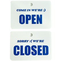 티나피크닉 매장 오픈클로즈 영문 안내판 후크 세트 블루, OPEN, CLOSED, 1세트