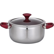 클래딘 인덕션 오브제 스텐 통3중 양수 냄비, 스텐 + 와인, 24cm
