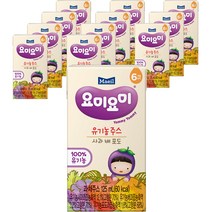 맘마밀요미요미 유기농 주스 125ml, 사과배포도, 3개
