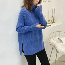 페이퍼먼츠 여성용 터틀넥 풀오버 컬러 긴팔 니트 03083