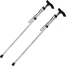 클리니스 알루미늄 합금 접이식 등산스틱 2p, 실버