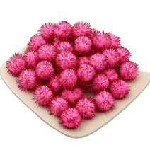 DIY 만들기 반짝이 1.5cm 컬러 고탄력 폼폼이 색방울 100p, 로즈 레드, 1개