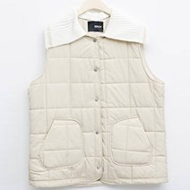 비엔엑스 여성용 데일리 카라넥 포인트 누빔 베스트 점퍼 BU3JP027L0
