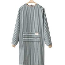 라이프핏 주방용 카페 유니폼 린넨 앞치마 작업복, 블루