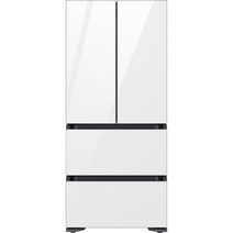 삼성전자 비스포크 김치플러스 4도어 프리스탠딩 490L 냉장고 방문설치, 글램 화이트, RQ48A940135